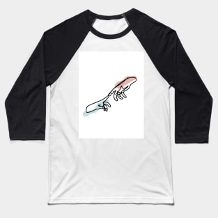 Minimal  Line Drawing Hands Touching Baseball T-Shirt